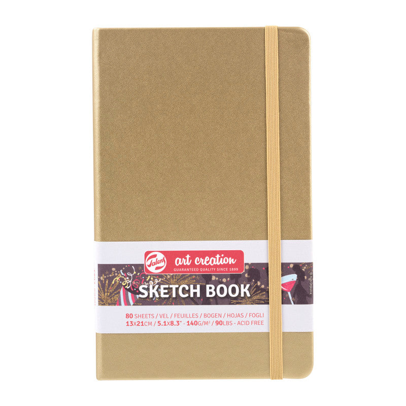 Sketchbook, 80 Sheets, 90lbs, White Gold Cover, 5.1" x 8.3"