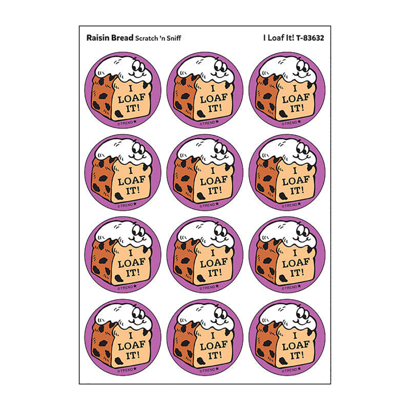 I Loaf It!/Raisin Bread Scent Retro Scratch 'n Sniff Stinky Stickers®, 24 ct.