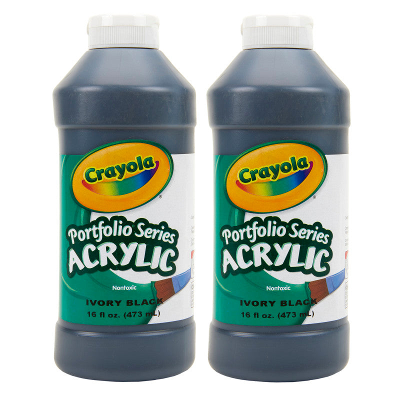 Portfolio Series Acrylic Paint, 16 oz., Ivory Black, Pack of 2