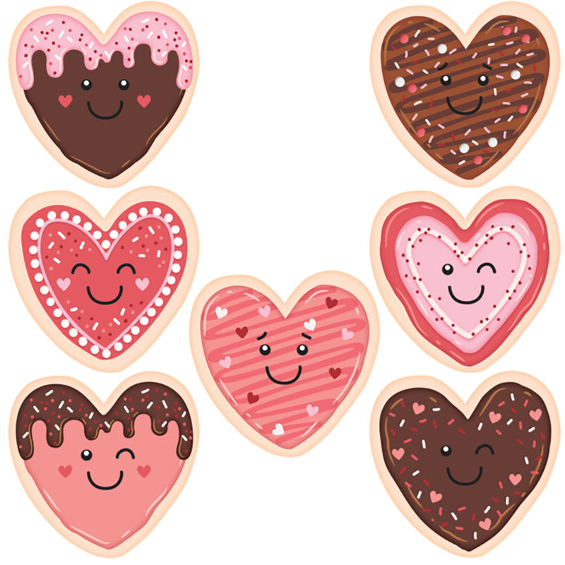 Frosted Heart Cookies Accents, Pack of 30