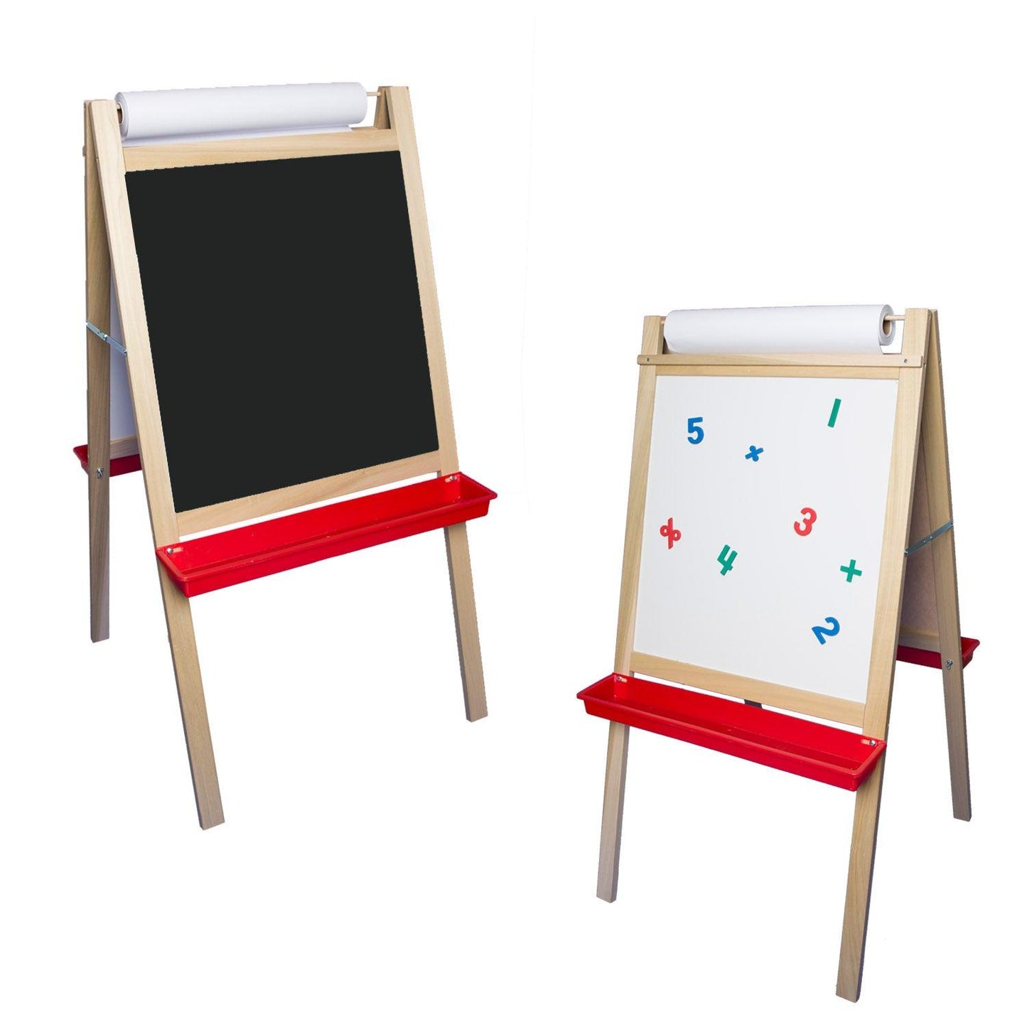 Deluxe Magnetic Paper Roll Easel, Dry Erase/Black Chalk - Loomini