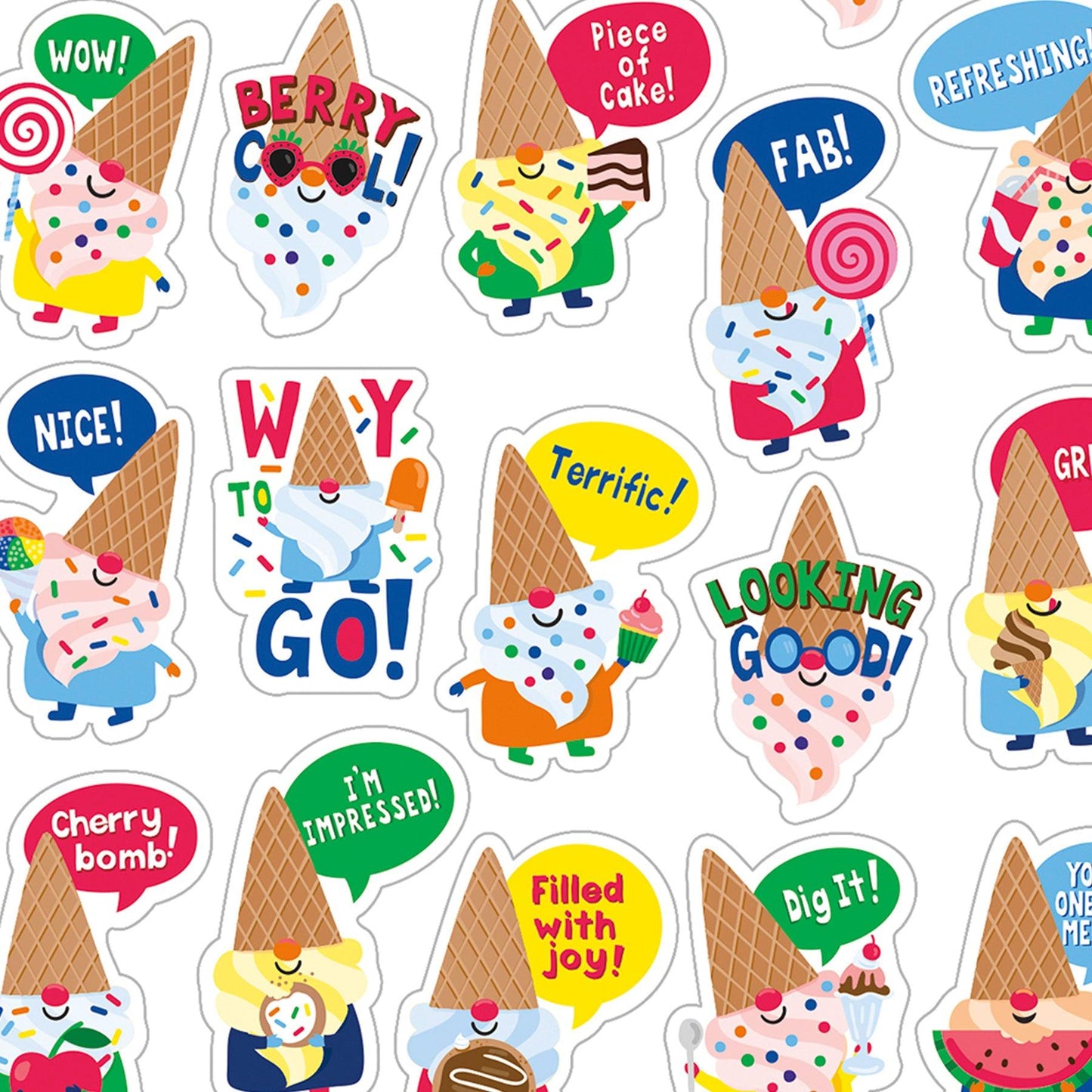 Dessert Gnomes Candy Scented Stickers, 80 Per Pack, 6 Packs - Loomini
