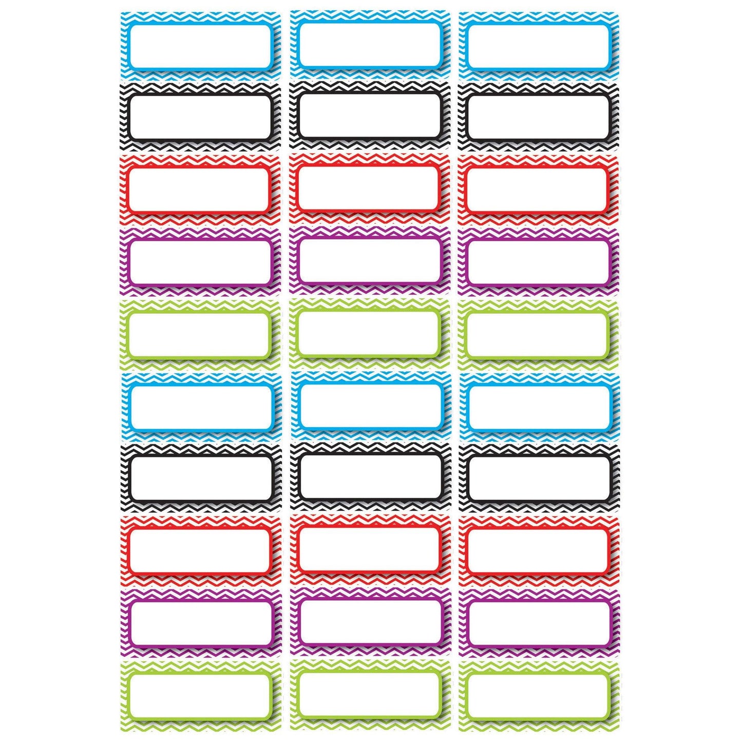 Die-Cut Magnetic Foam Color Chevron Labels/Nameplates, 30 Per Pack, 3 Packs - Loomini
