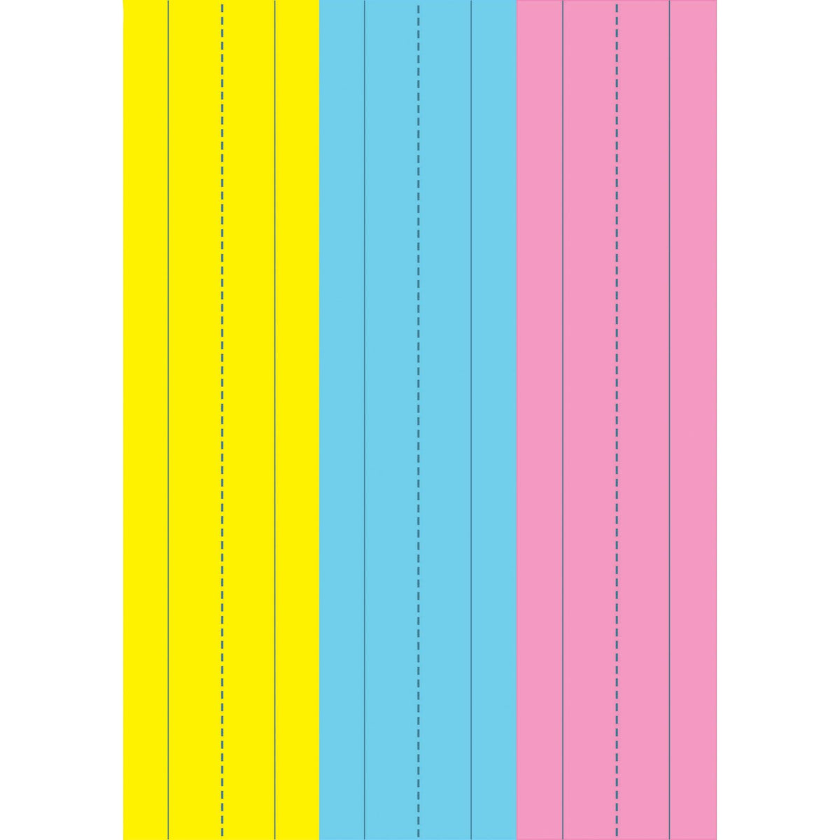 Die-Cut Magnetic Pink/Blue/Yellow Sentence Strips, 2.75" x 11", 3 Per Pack, 6 Packs - Loomini