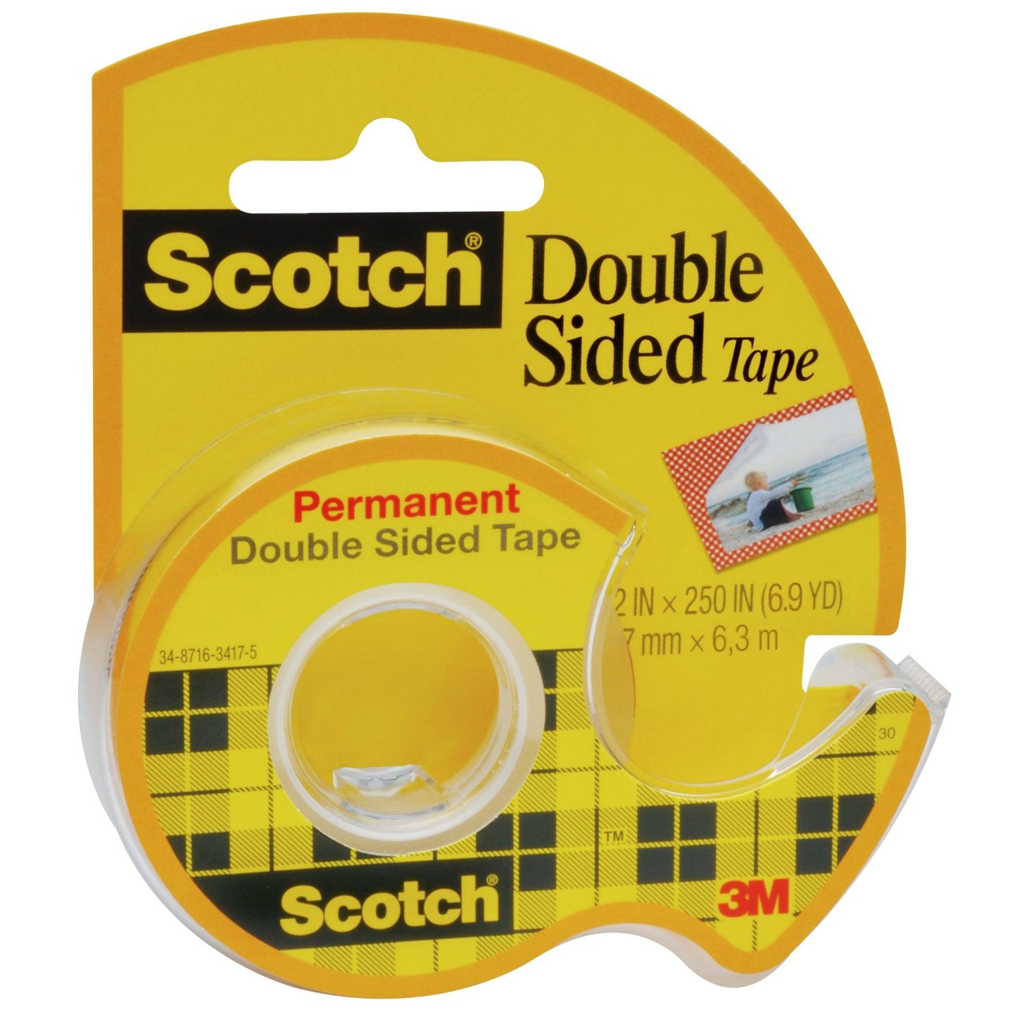 Double Sided Tape Dispenser Rolls, 1/2" x 250", 6 Rolls - Loomini