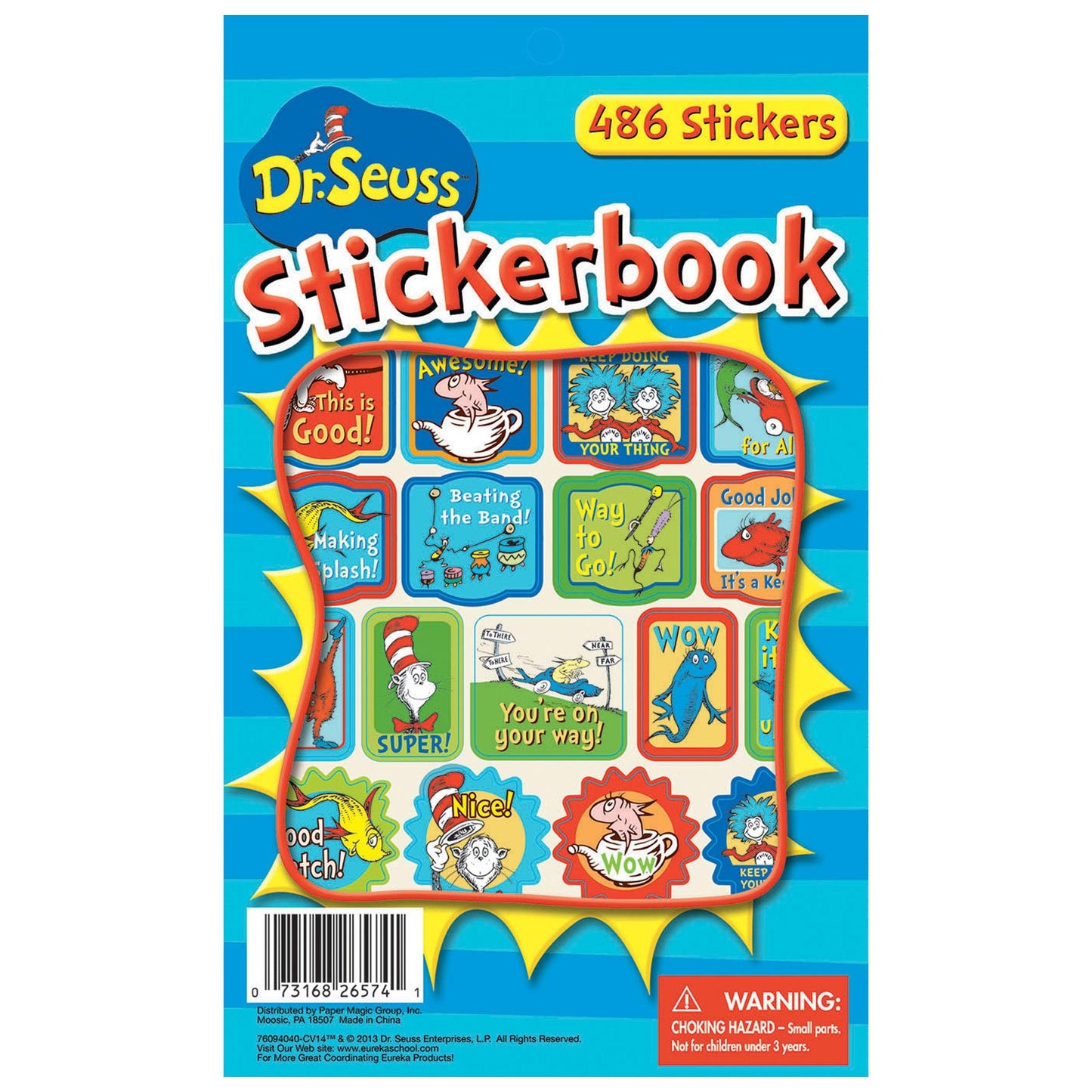 Dr. Seuss™ Awesome Sticker Book, 486 Stickers Per Pack, Pack of 3 - Loomini