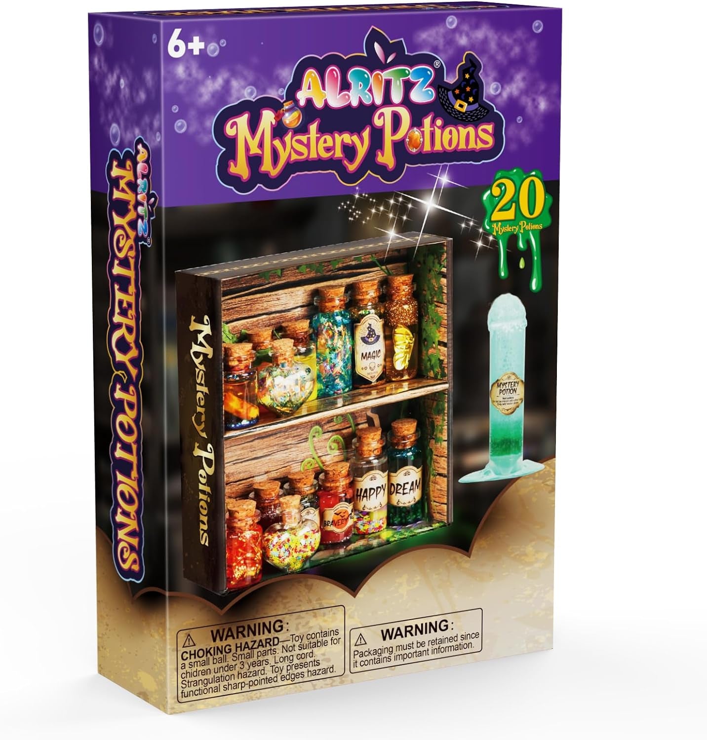 Mystery Potions Kit for Kids, 20 Magic Mix Witch Potion Bottles, Happy Halloween Decorations Pumpkin Table Craft Toys for Boys & Girls Age 6 7 8 9 10+ Indoor Party Decor