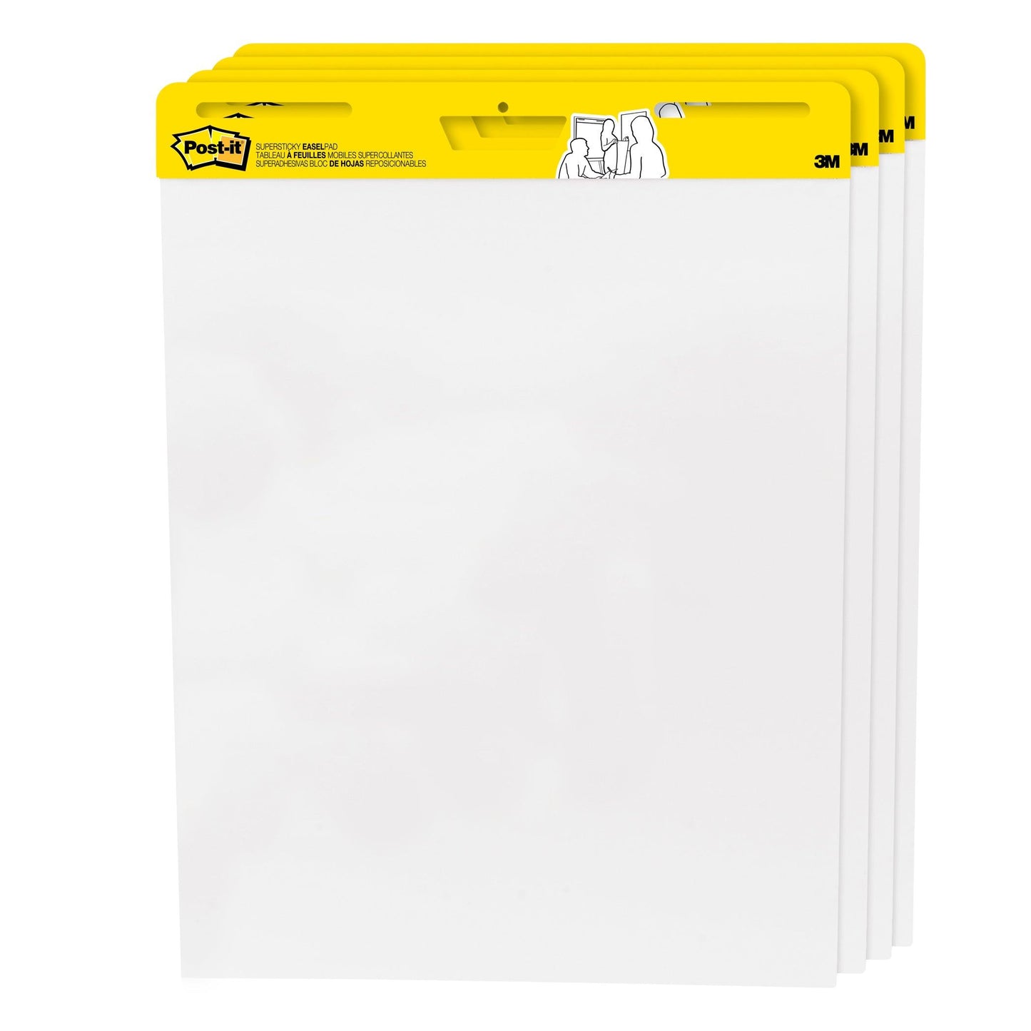 Easel Pad, 25" x 30", Self Stick Sheets, 30 Sheets/Pad, Pack of 4 - Loomini