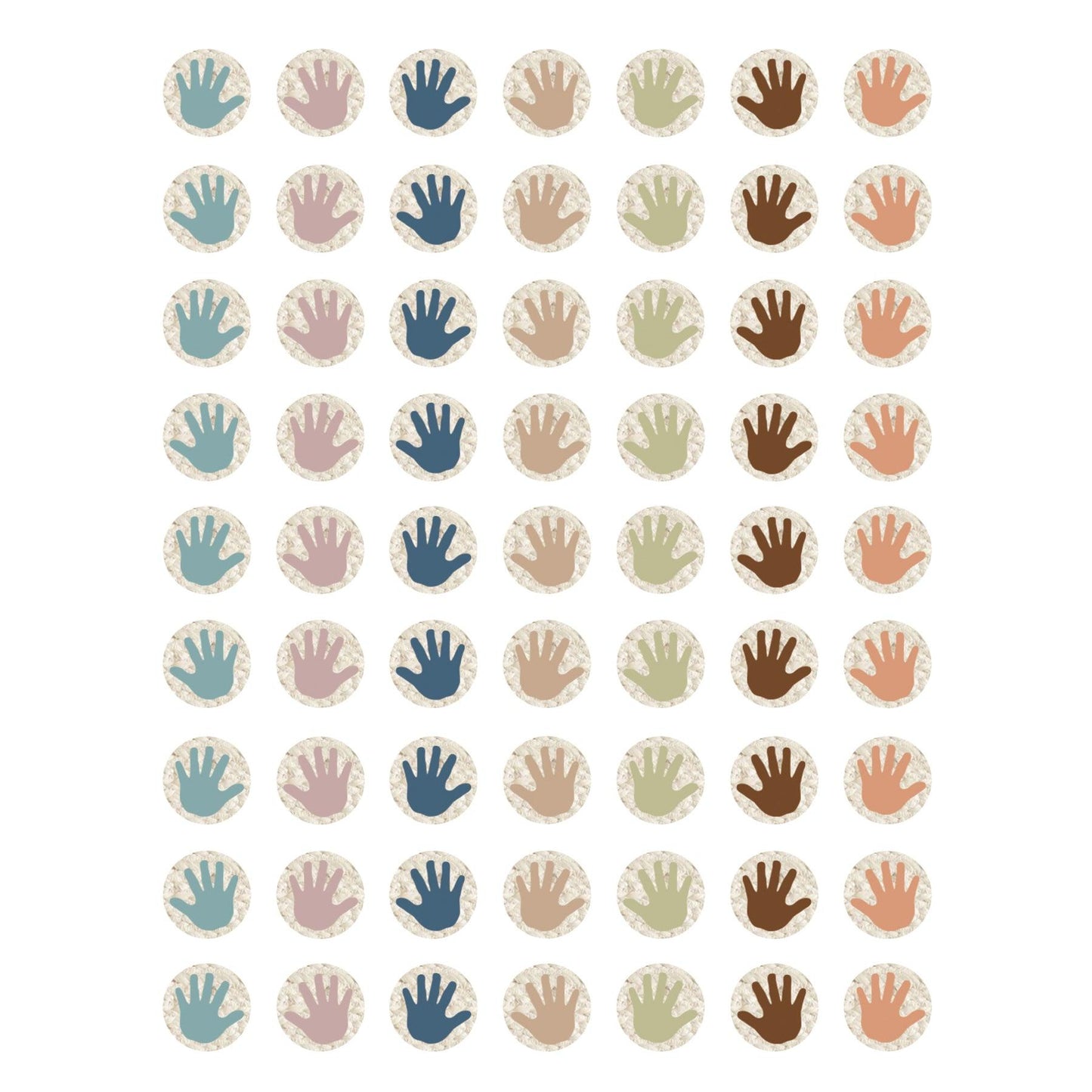 Everyone is Welcome Helping Hands Mini Stickers, 378 Per Pack, 6 Packs - Loomini