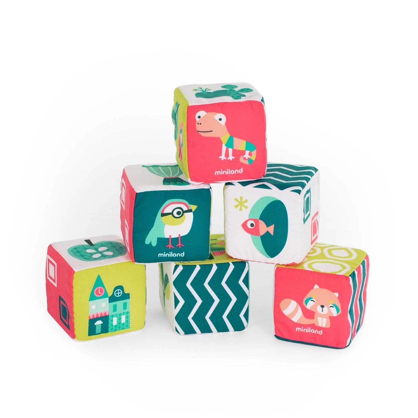 Feel to Learn: Soft Rattle Cubes Set - Loomini