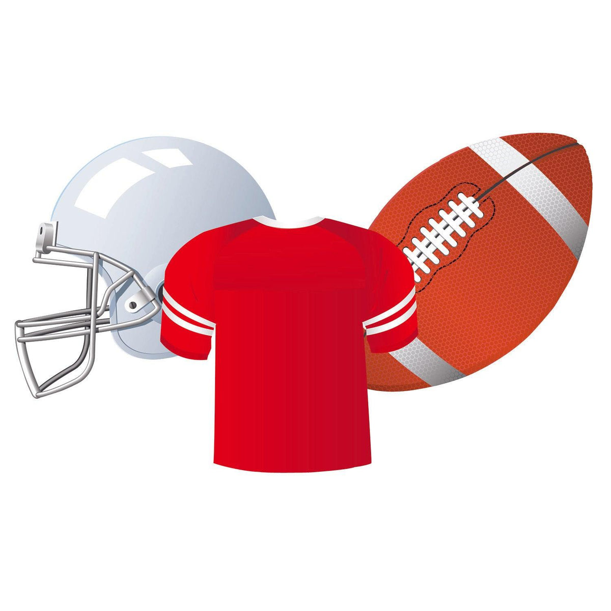 Football Assorted Cut Outs, 36 Per Pack, 6 Packs - Loomini
