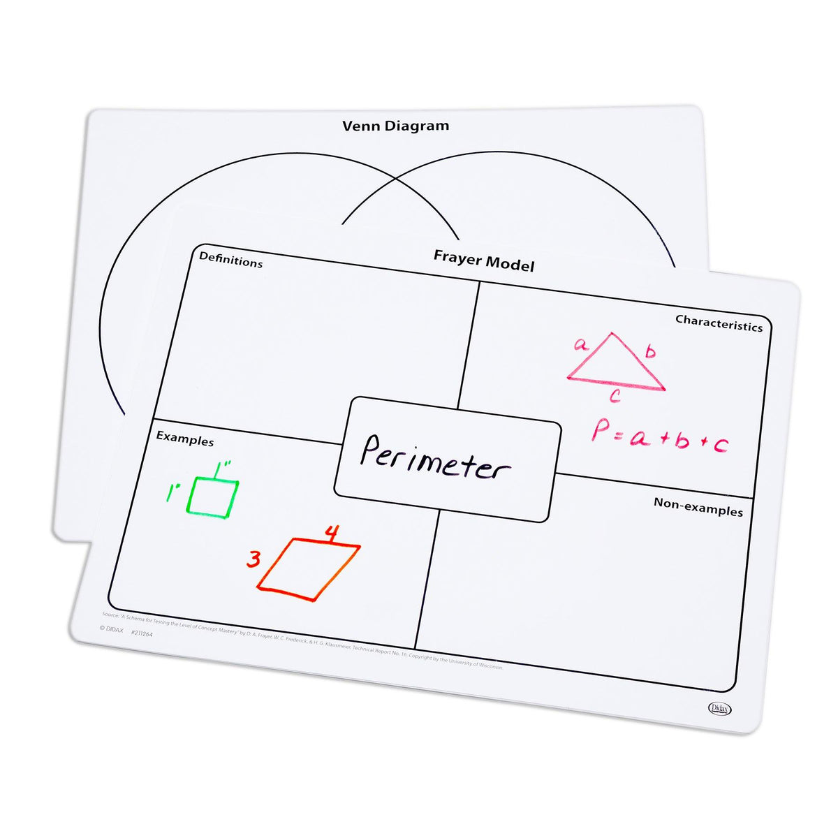 Frayer Model & Venn Diagram Write-On/Wipe-Off Mats, Set of 10 - Loomini