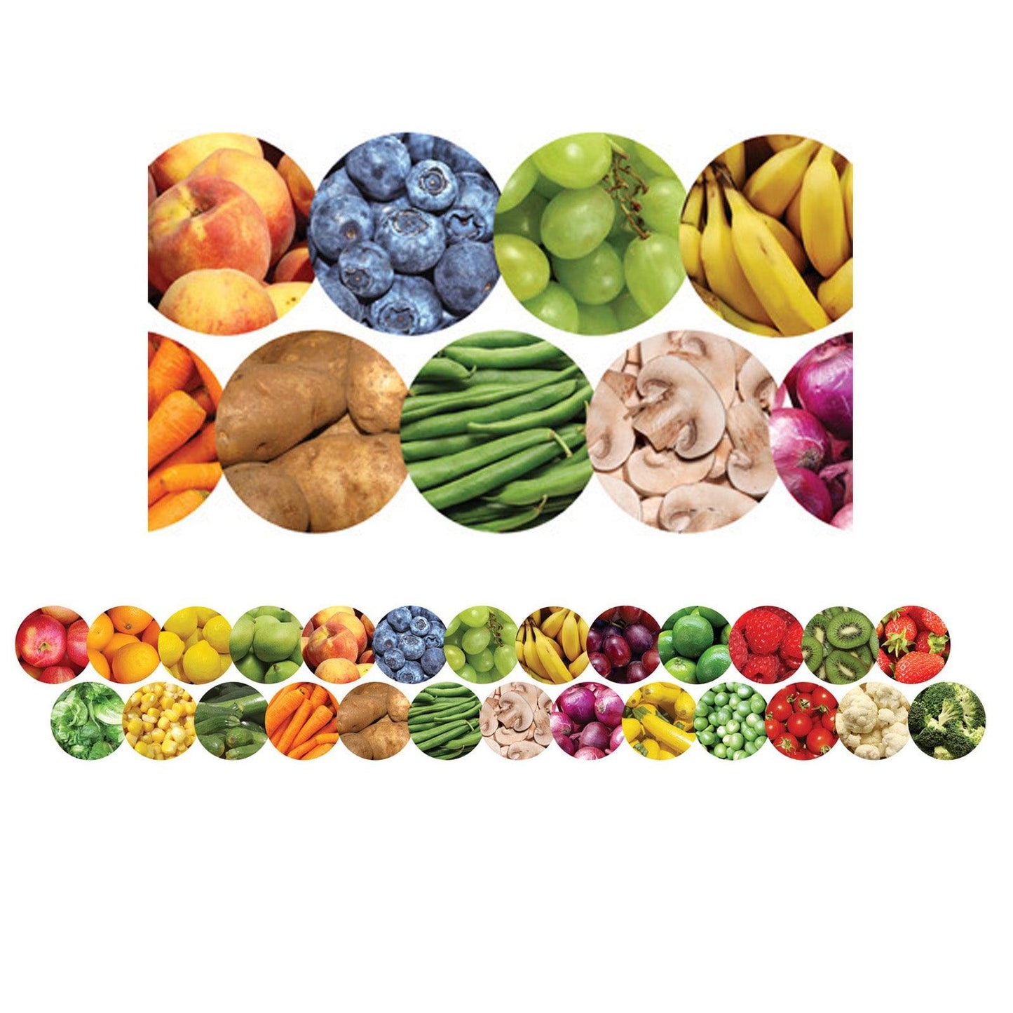 Fruits And Veggies Border, 36 Feet Per Pack, 6 Packs - Loomini