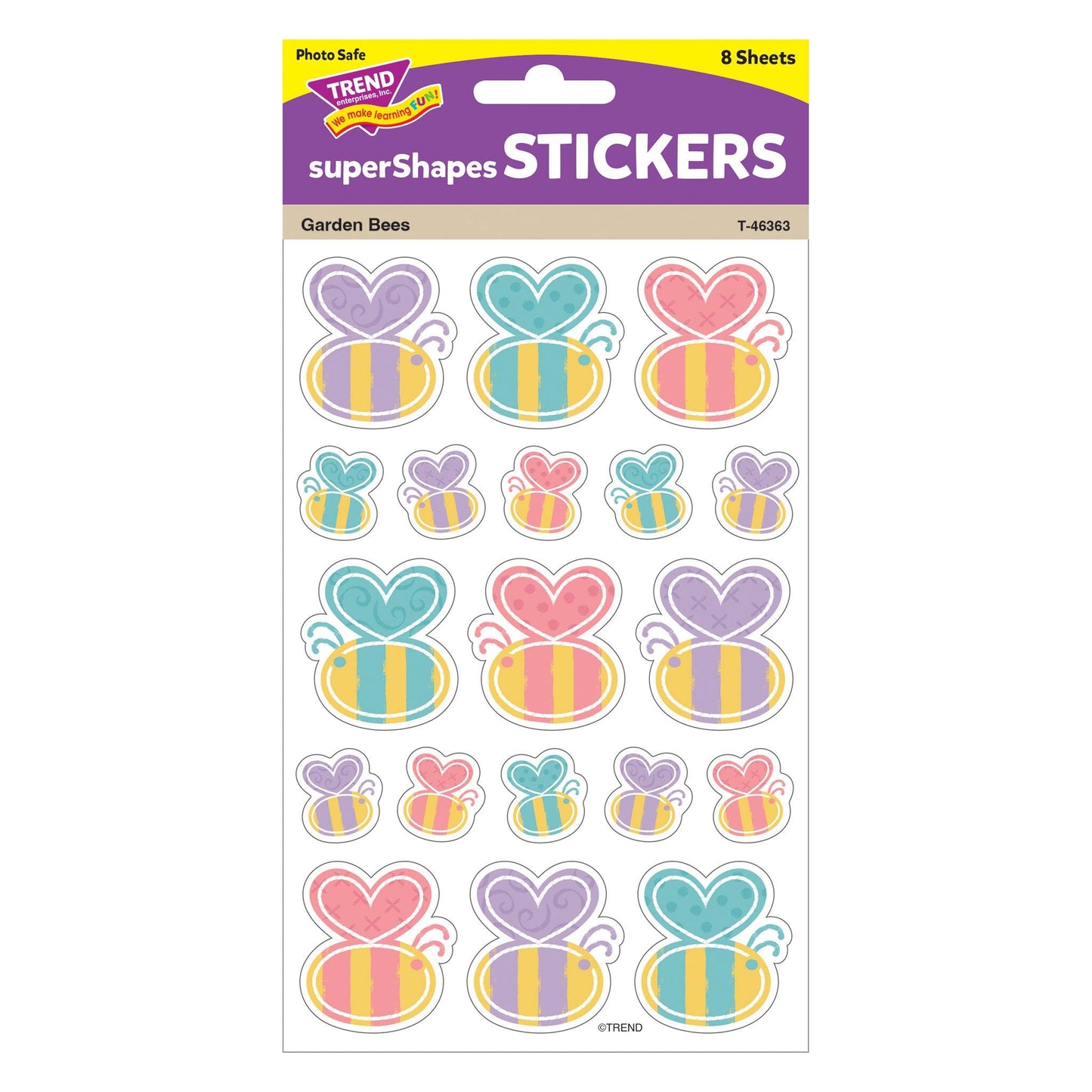 Garden Bees Large superShapes Stickers, 152 Per Pack, 6 Packs - Loomini
