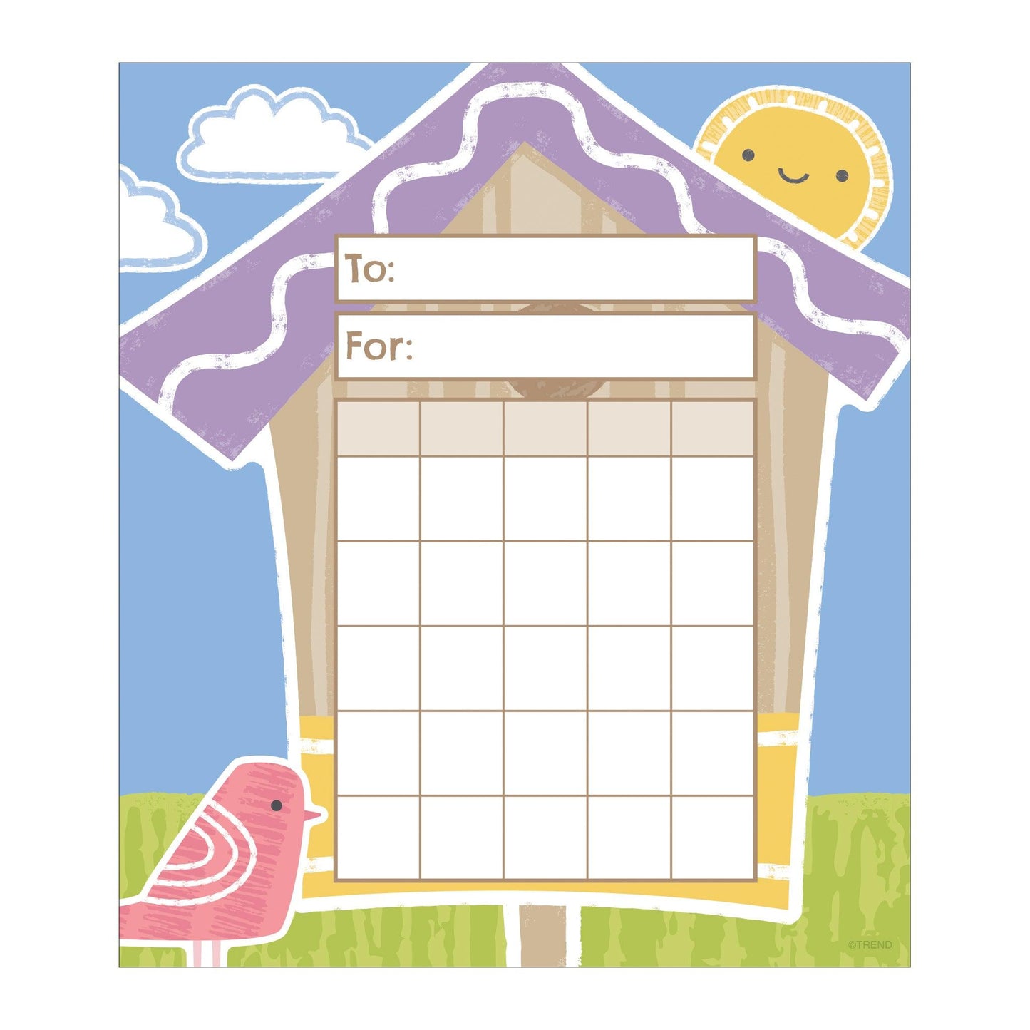 Garden Birdhouse Incentive Pad, 36 Sheets, Pack of 3 - Loomini