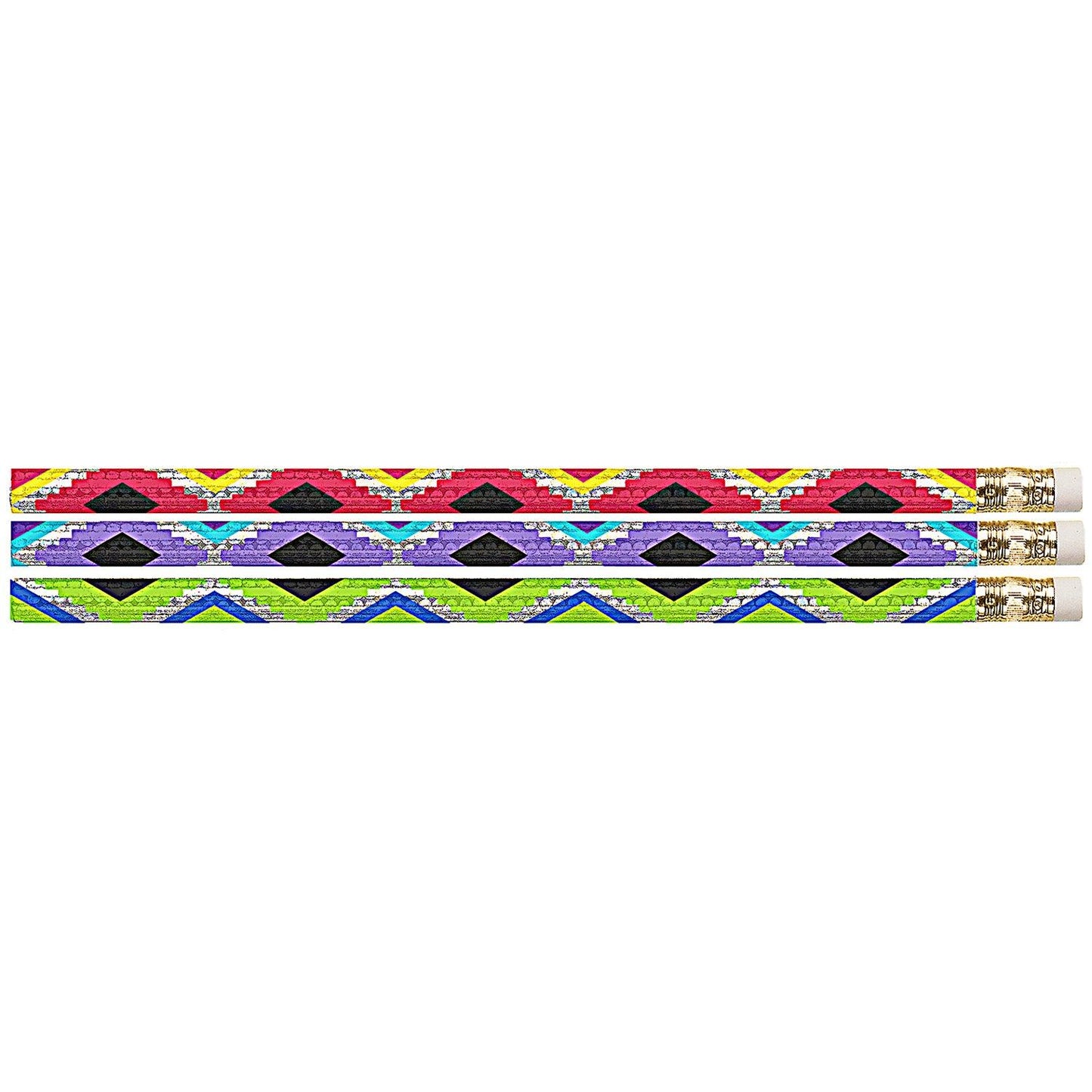 Geometric Glitz Motivational Pencil, 12 Per Pack, 12 Packs - Loomini