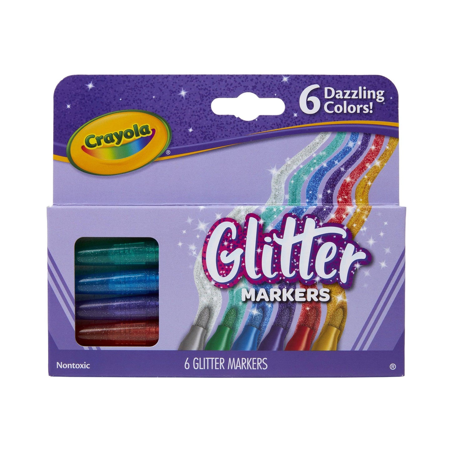 Glitter Markers, 6 Per Box, 3 Boxes - Loomini