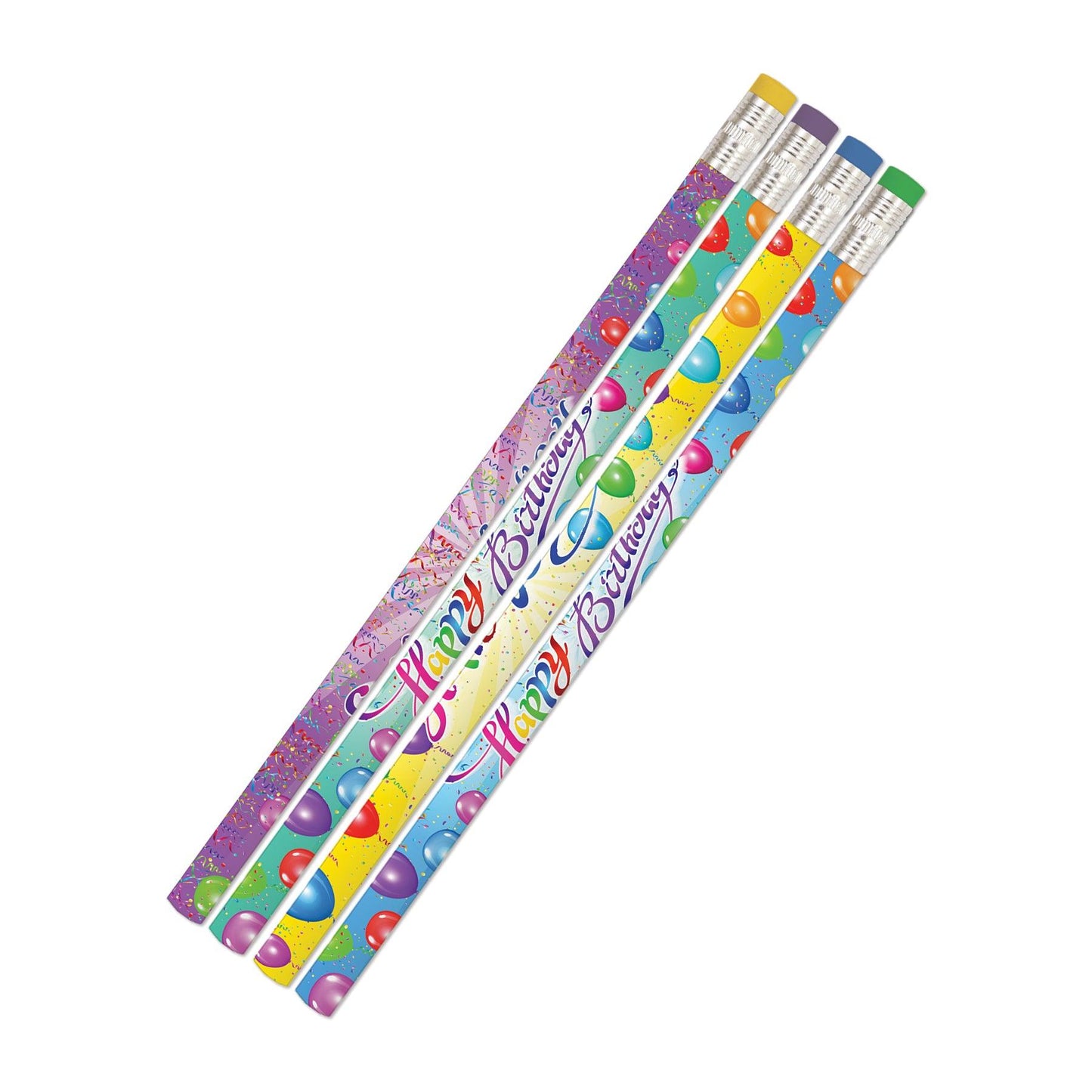 Happy Birthday Rainbow Pencil, 12 Per Pack, 12 Packs - Loomini