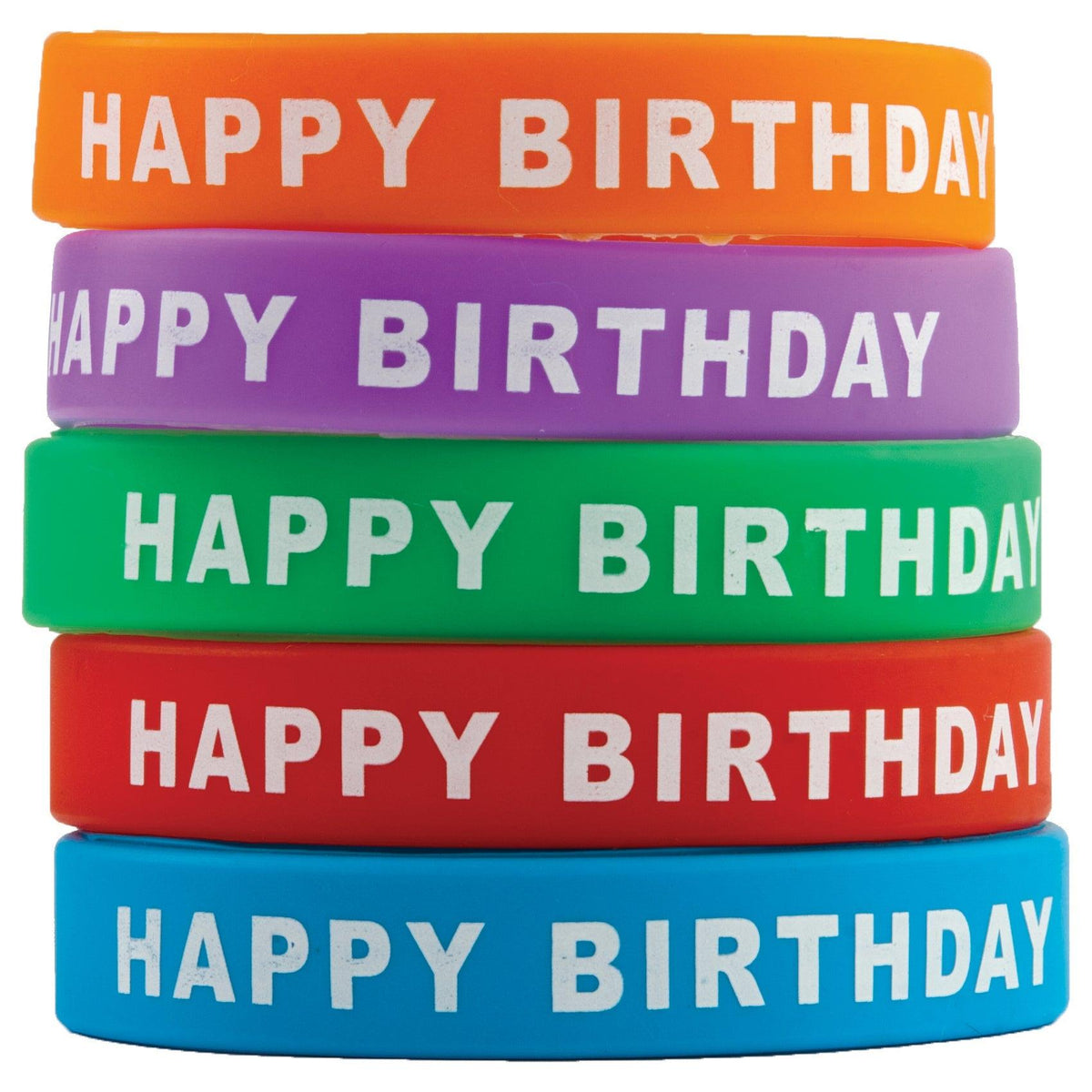 Happy Birthday Wristbands, 10 Per Pack, 6 Packs - Loomini