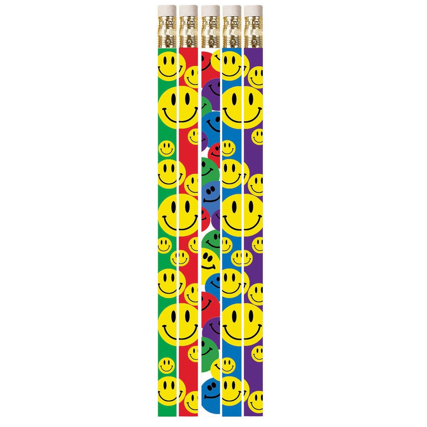 Happy Face Assorted Motivational Pencils, 12 Per Pack, 12 Packs - Loomini