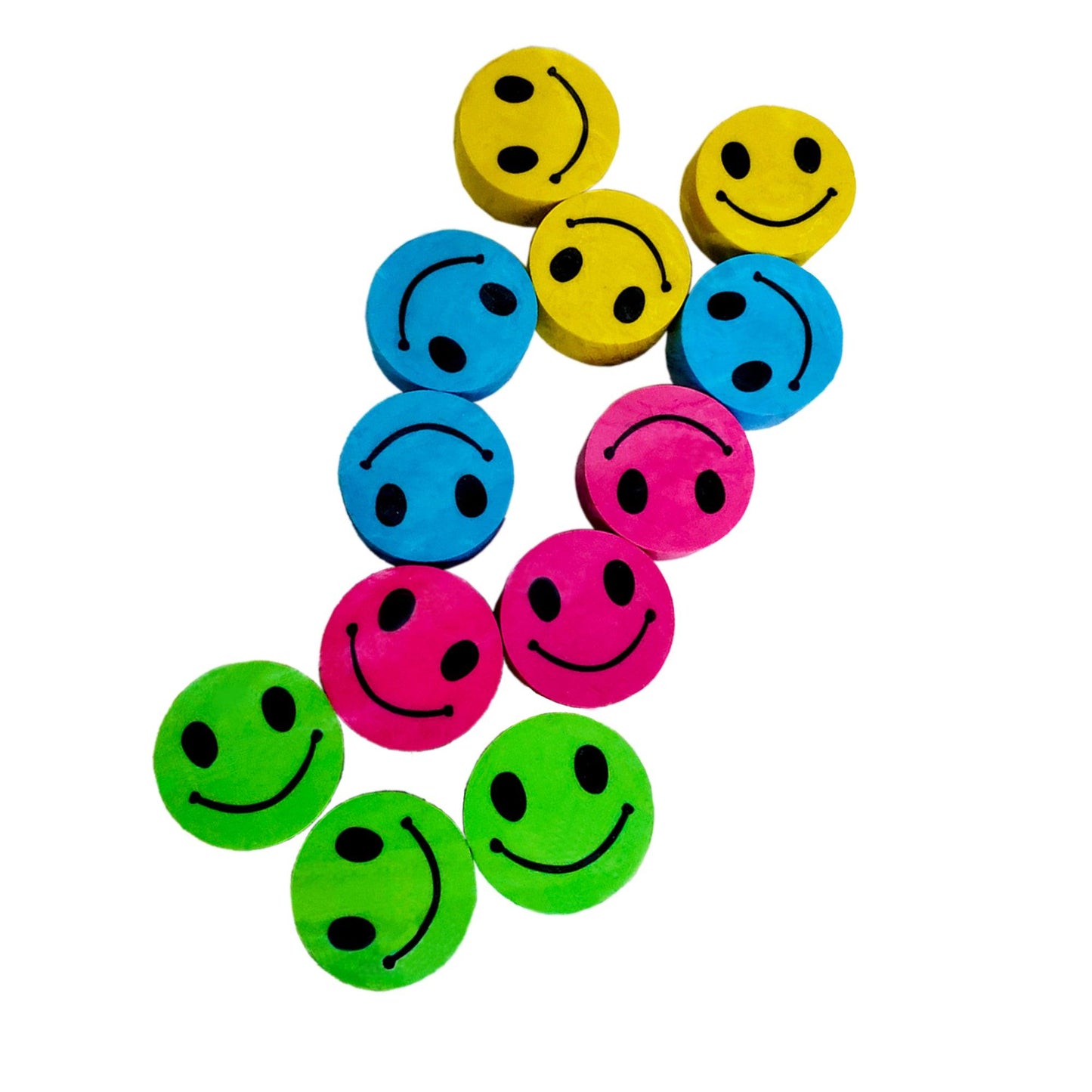 Happy Face Pencil Topper Erasers, 12 Per Pack, 12 Packs - Loomini