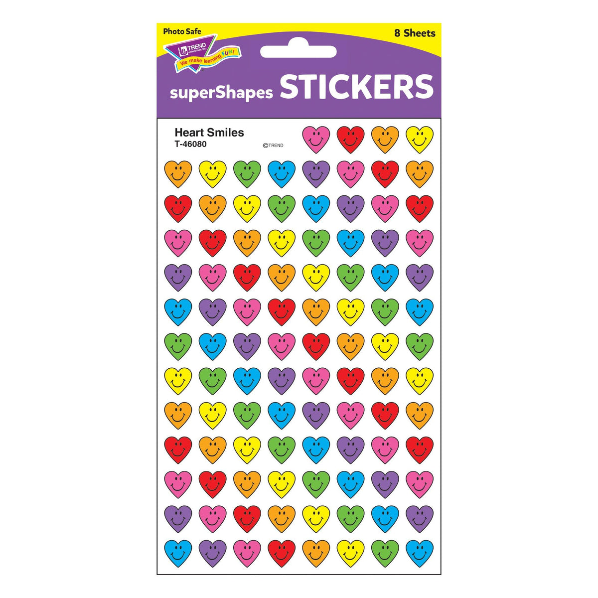 Heart Smiles superShapes Stickers, 800 Per Pack, 6 Packs - Loomini