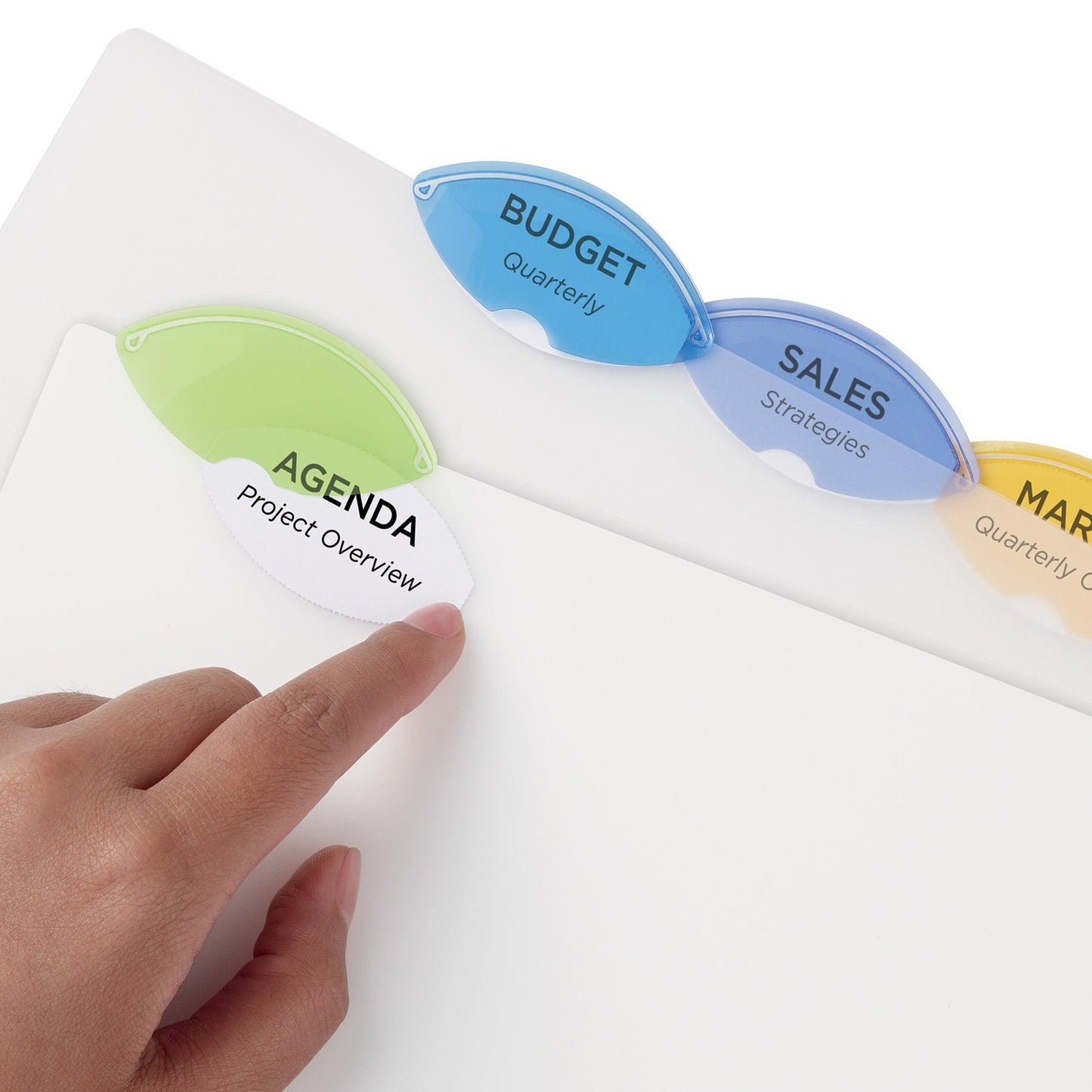 Insertable Style Edge™ Plastic Dividers, 5-Tab Set, Multicolor, 6 Sets - Loomini