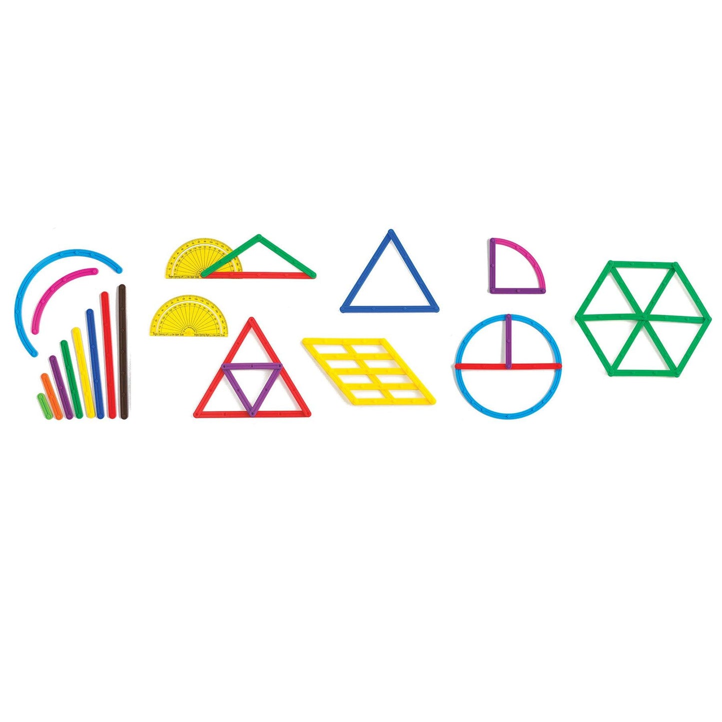 Junior GeoStix - 200 Multicolored Construction Toy Sticks - 30 Double-Sided Activity Cards - Loomini