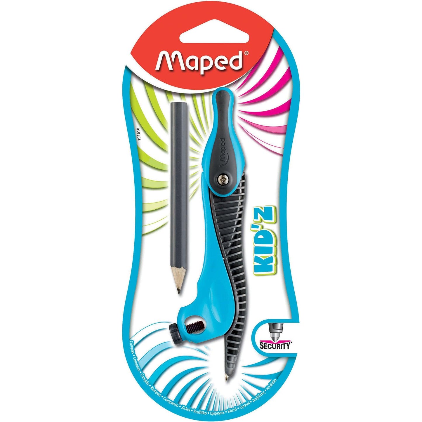 Kid'z Compass with Safety Tip + Pencil, Set of 12 - Loomini