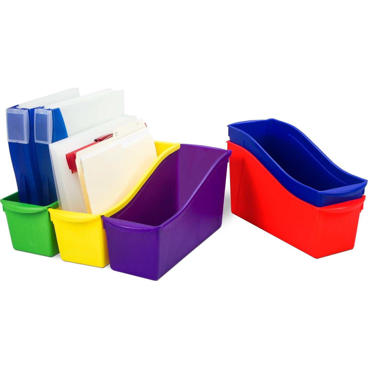 Large Book Bin, Assorted Color, Set of 6 - Loomini
