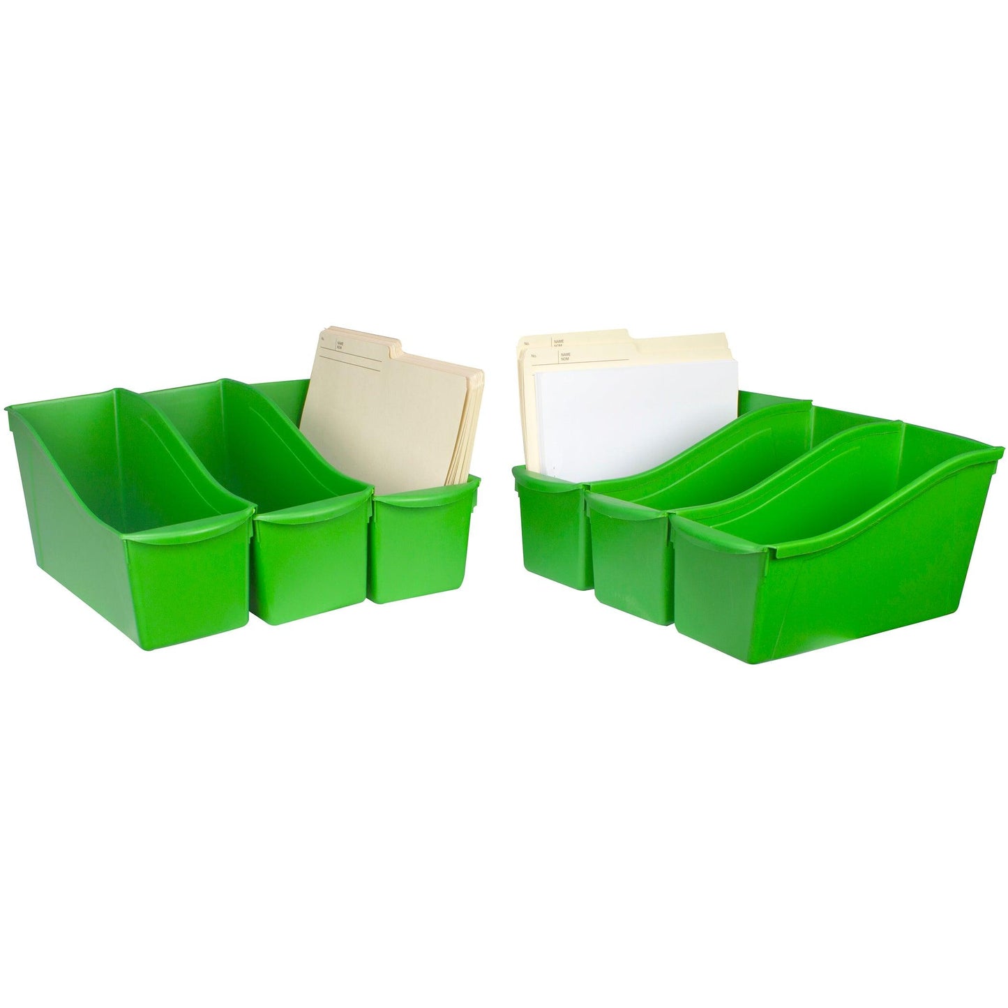 Large Book Bin, Green, Pack of 6 - Loomini