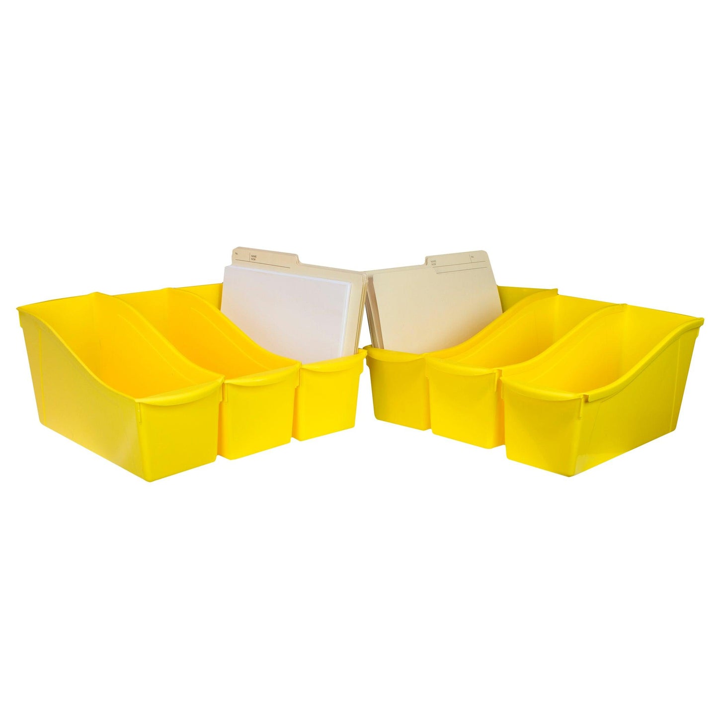 Large Book Bin, Yellow, Pack of 6 - Loomini