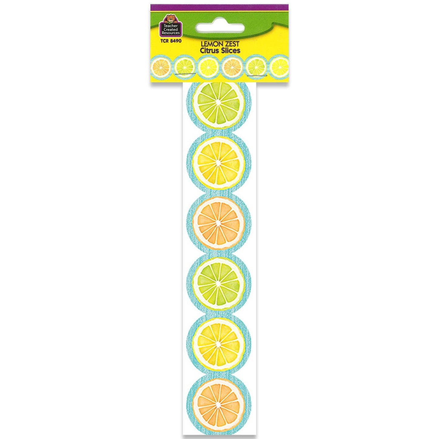Lemon Zest Citrus Slices Die-Cut Border Trim, 35 Feet Per Pack, 6 Packs - Loomini