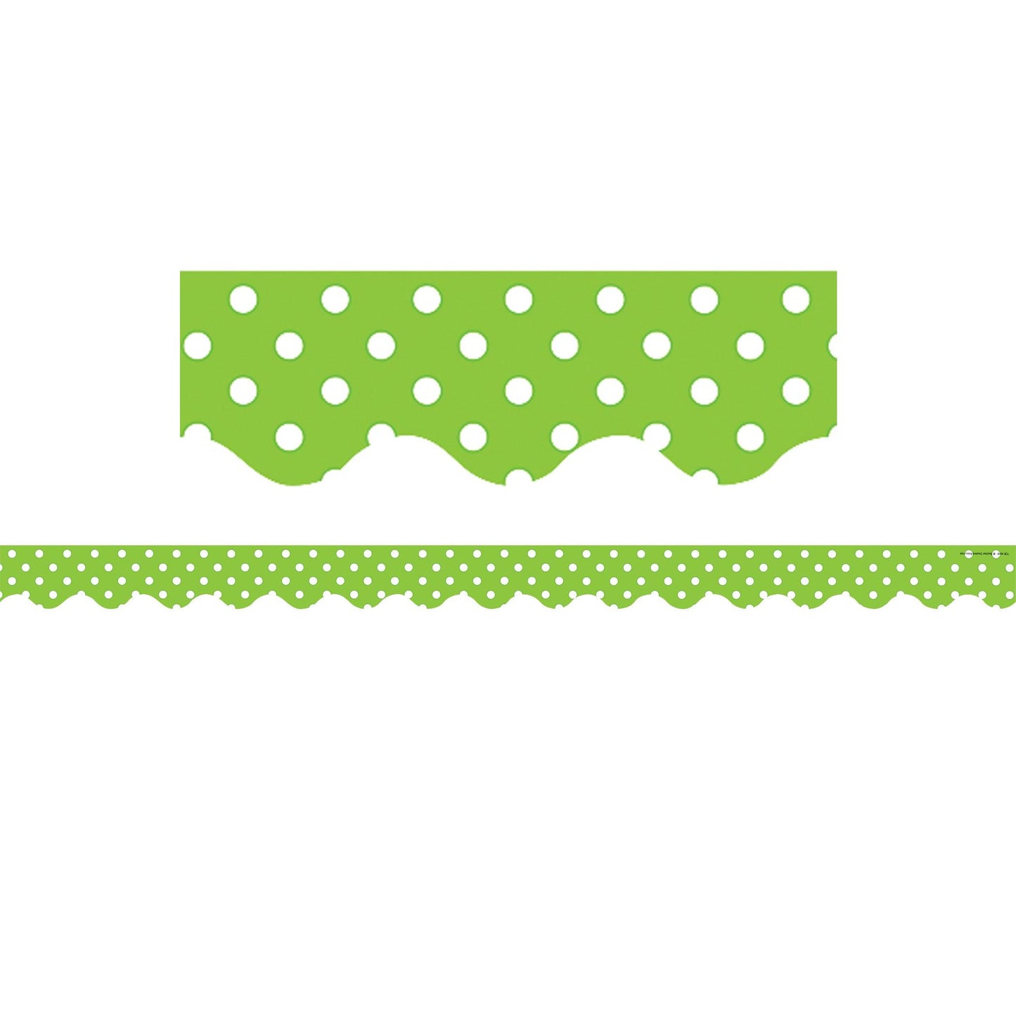 Lime Mini Polka Dots Border Trim, 35 Feet Per Pack, 6 Packs - Loomini