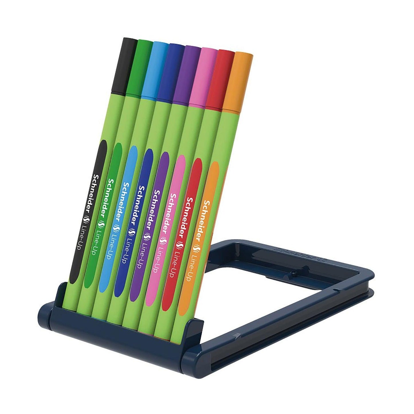 Line-Up Fineliner Pen, 0.4 mm, Adjustable Case Stand, 8 Assorted Ink Colors - Loomini