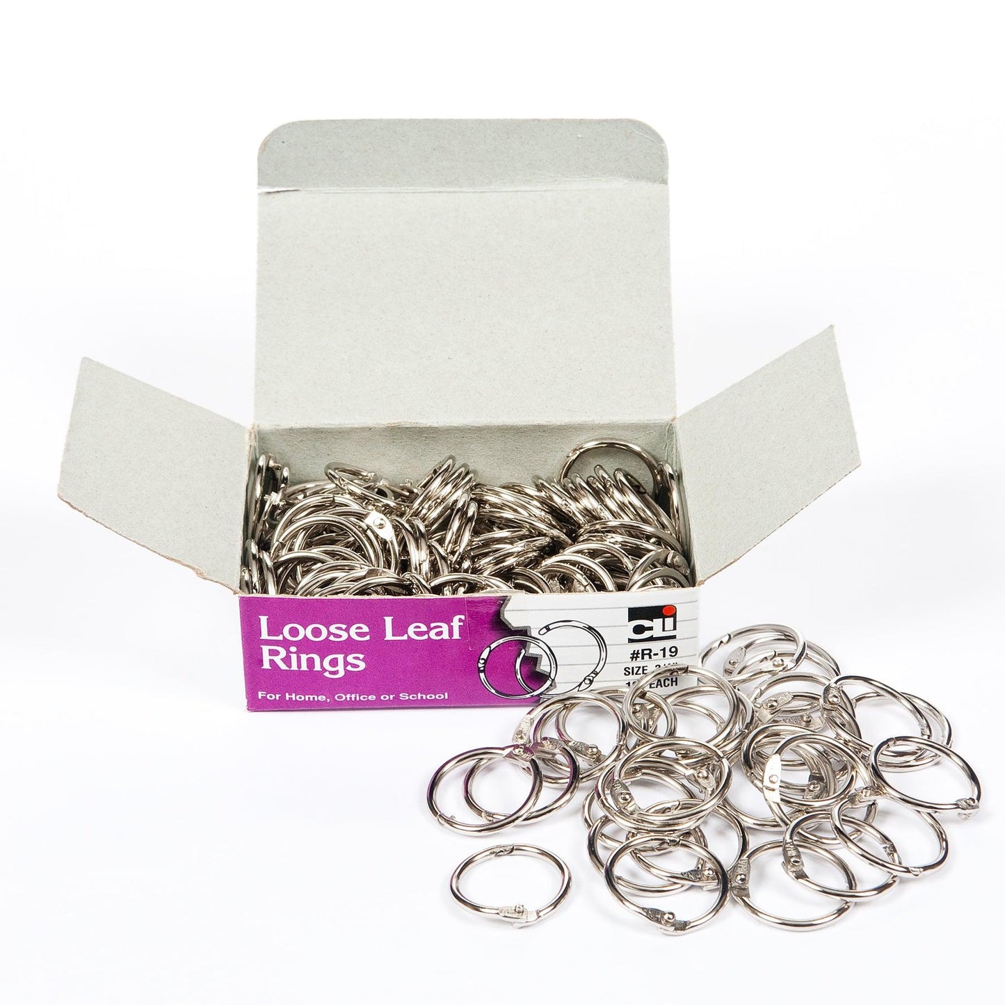 Loose Leaf Rings, 3/4", 100 Per Box, 2 Boxes - Loomini