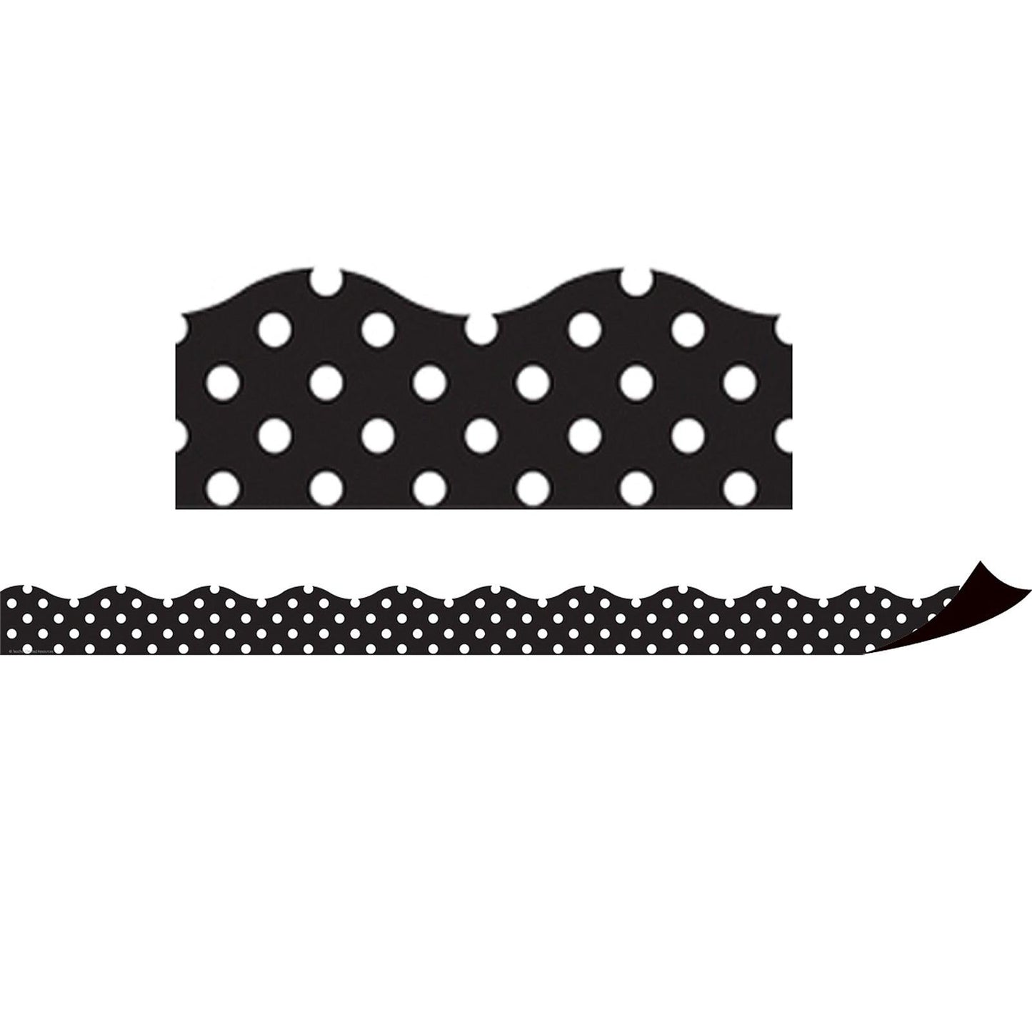 Magnetic Borders, Black Polka Dots, 24 Feet Per Pack, 3 Packs - Loomini