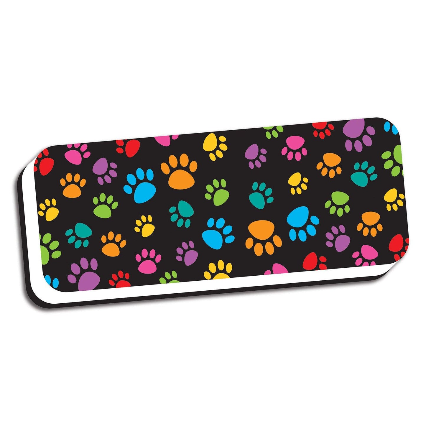 Magnetic Whiteboard Eraser, Colorful Assorted Paw Pattern, 2" x 5", Pack of 6 - Loomini