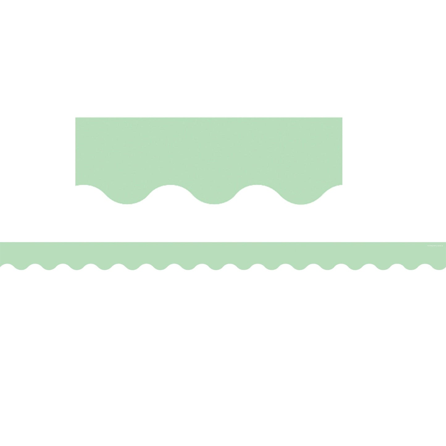 Mint Green Scalloped Border Trim, 35 Feet Per Pack, 6 Packs - Loomini