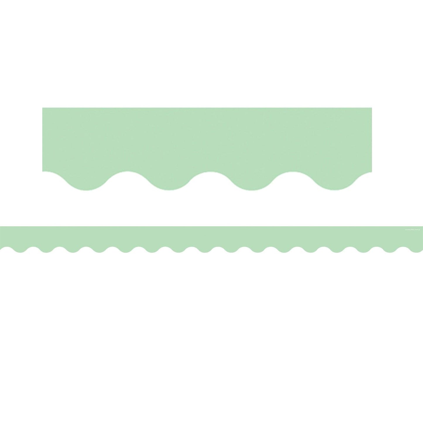 Mint Green Scalloped Rolled Border Trim, 50 Feet Per Roll, 3 Rolls - Loomini