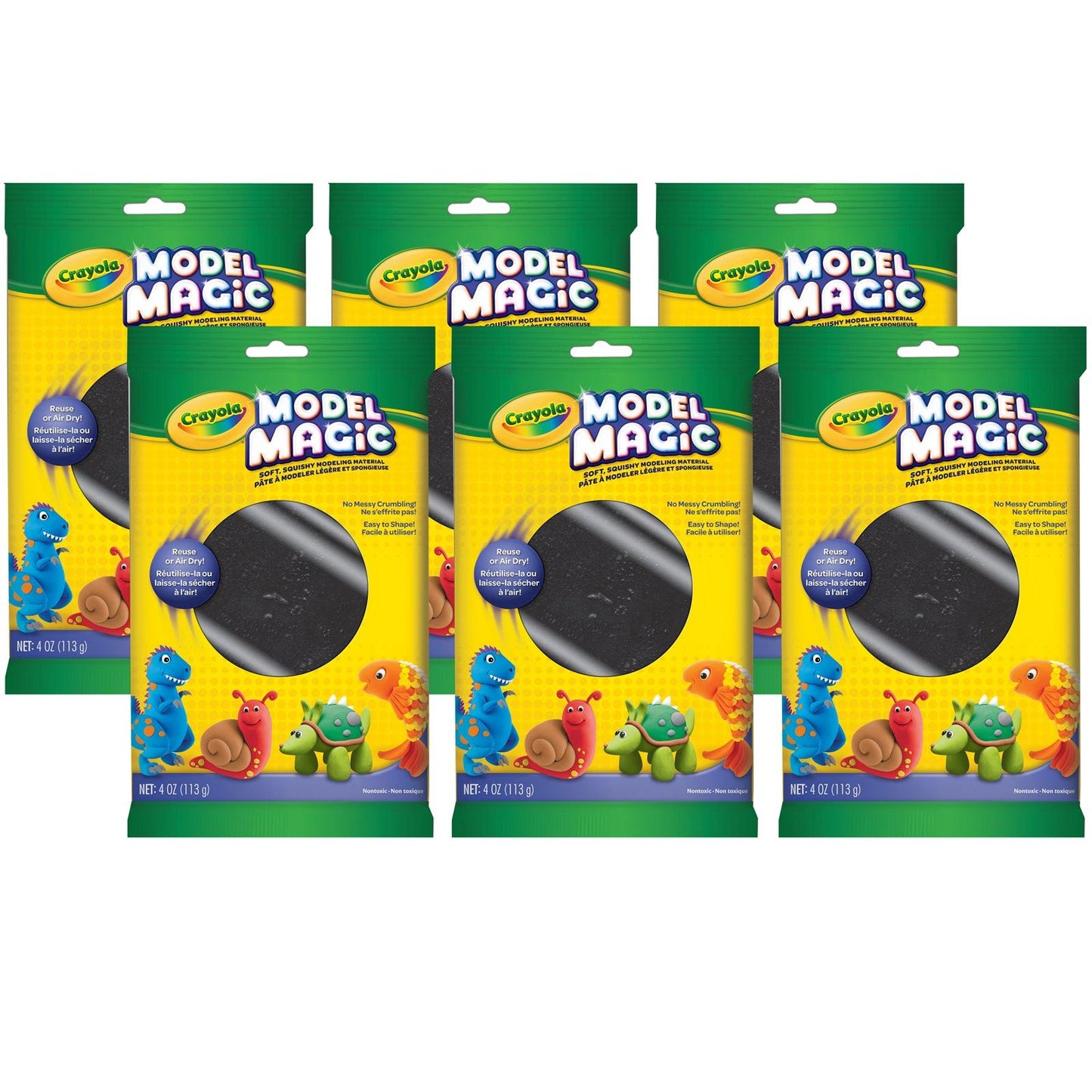 Model Magic® Modeling Compound, Black, 4 oz Packs, 6 Packs - Loomini