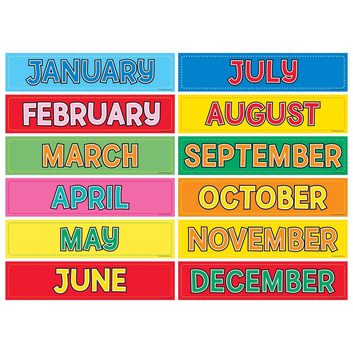 Monthly Calendar Cards, 12 Per Pack, 3 Packs - Loomini