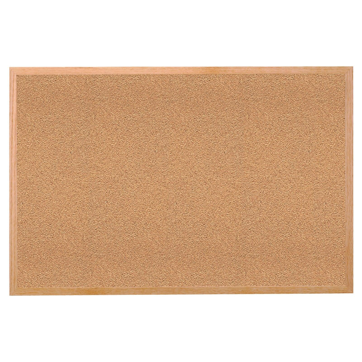 Natural Cork Bulletin Board with Wood Frame, 2'H x 3'W - Loomini