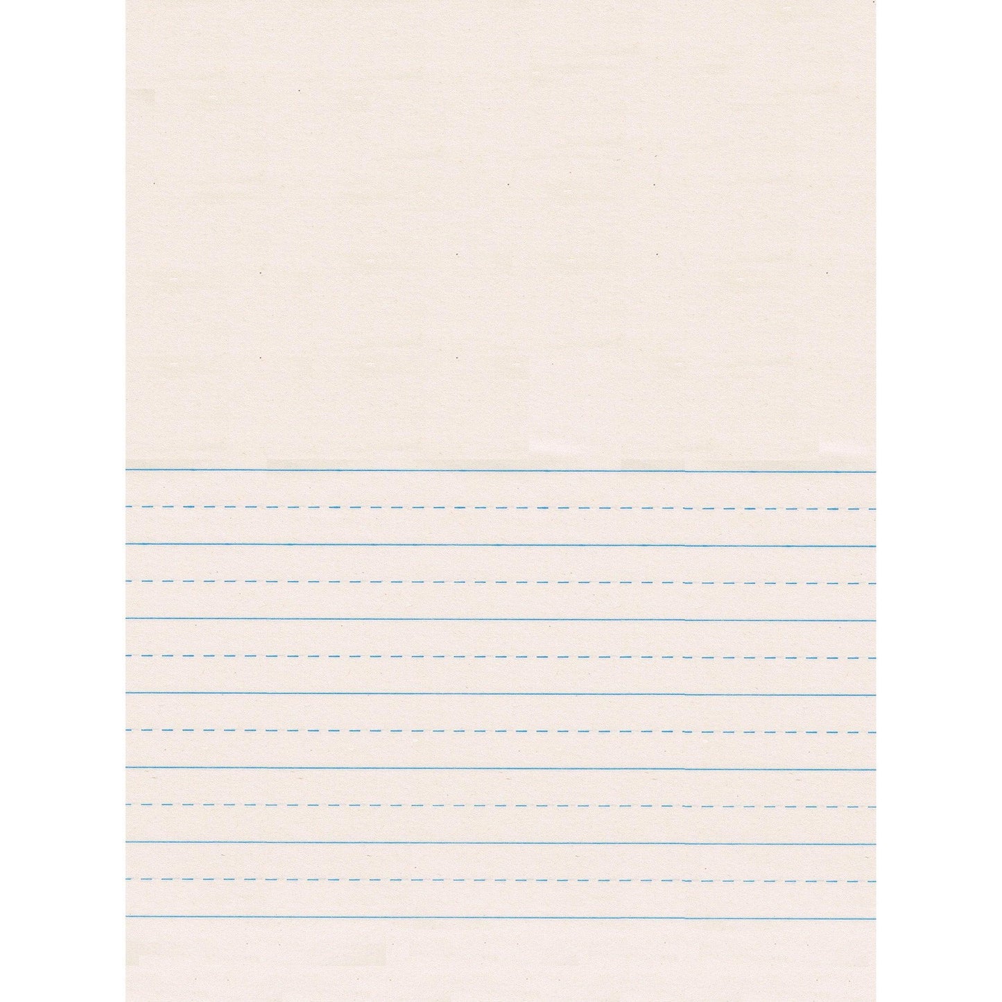Newsprint Handwriting Paper, Picture Story, 7/8" x 7/16" Ruled Short, 9" x 12", 500 Sheets Per Pack, 2 Packs - Loomini