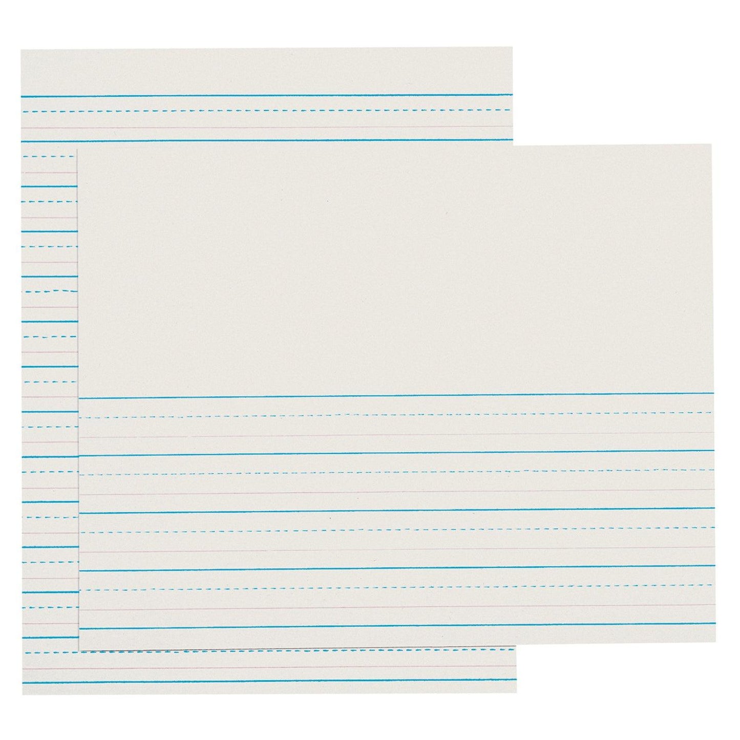 Newsprint Handwriting Paper, Skip-A-Line, Grades 2-3, 1/2" x 1/4" x 1/4" Ruled Short, 8-1/2" x 11", 500 Sheets Per Pack, 3 Packs - Loomini