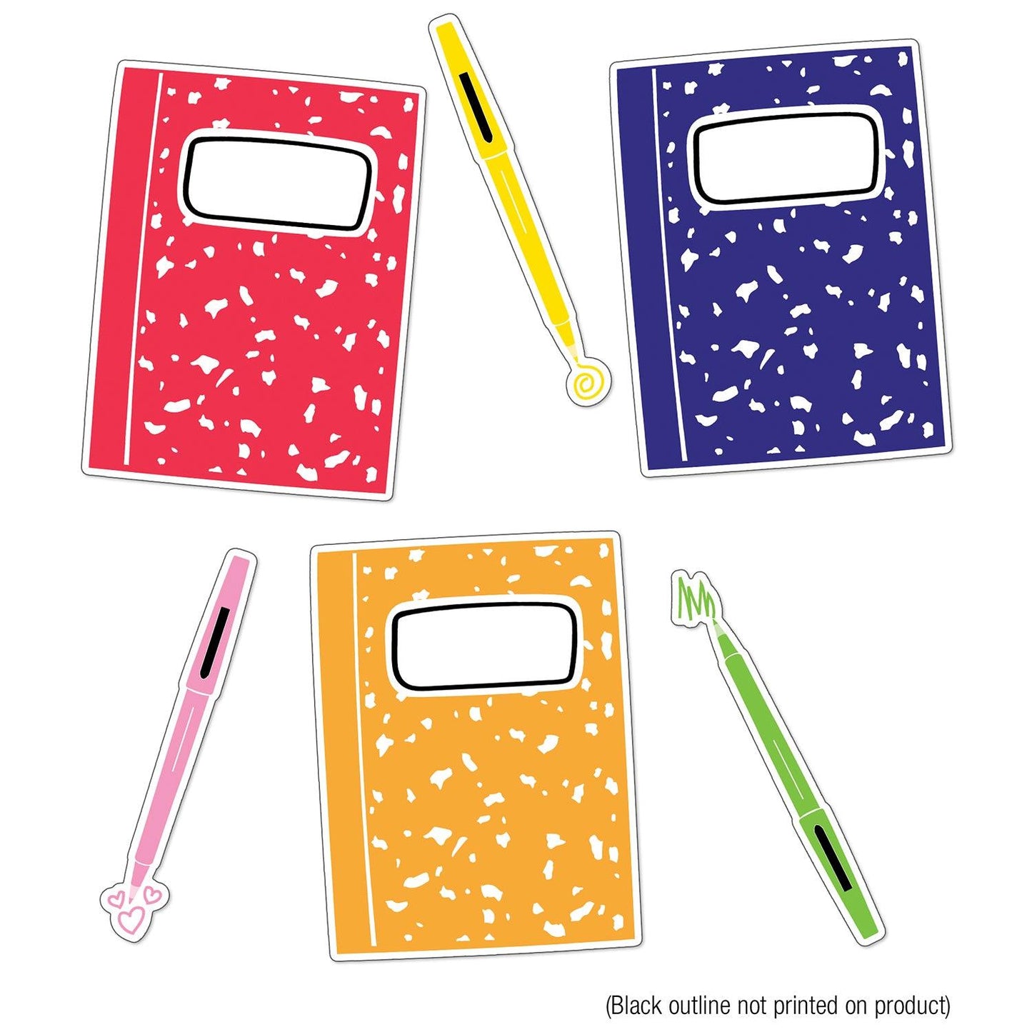 Notebooks and Pens Cut-Outs, 36 Per Pack, 3 Packs - Loomini