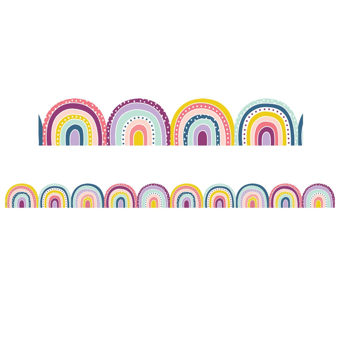 Oh Happy Day Rainbows Die-Cut Border Trim, 35 Feet, 6 Packs - Loomini