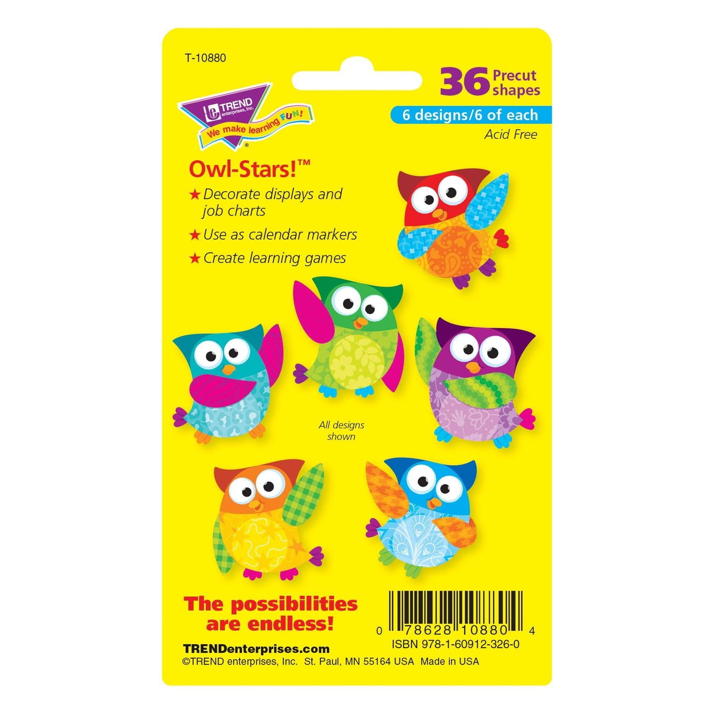 Owl-Stars!® Mini Accents Variety Pack, 36 Per Pack, 6 Packs - Loomini