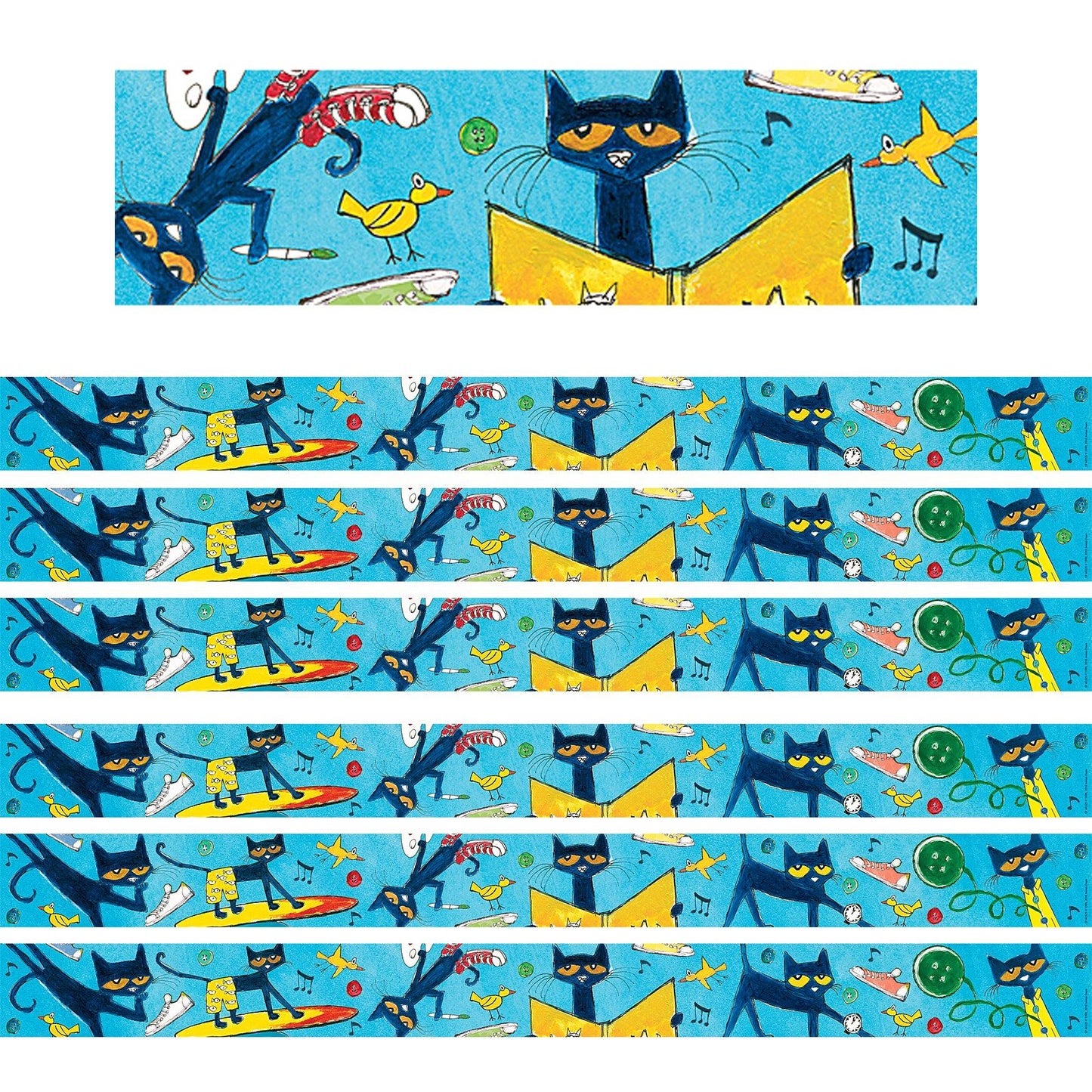 Pete the Cat® Straight Border Trim, 35 Feet Per Pack, 6 Packs - Loomini