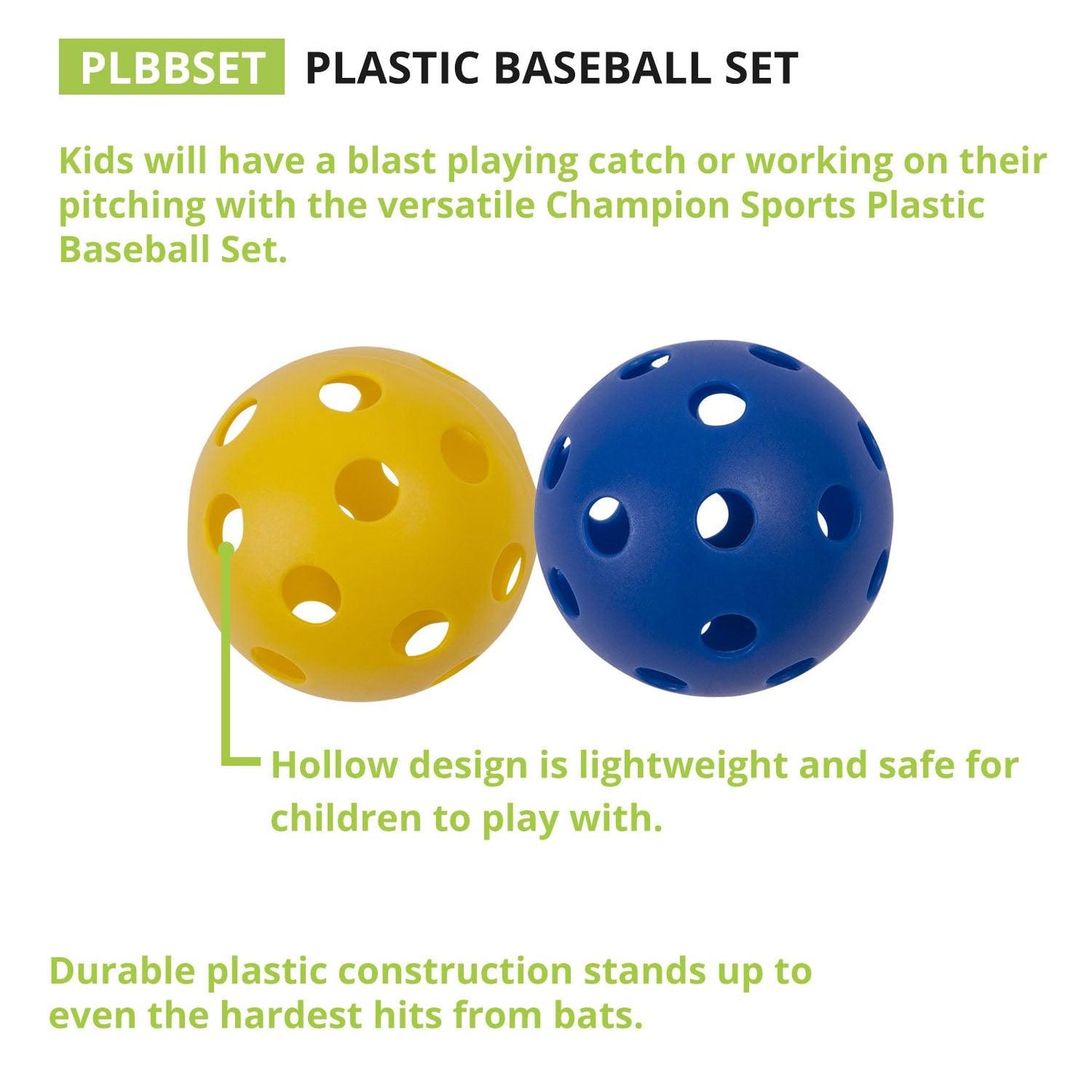 Plastic Baseballs, 6 Per Set, 3 Sets - Loomini
